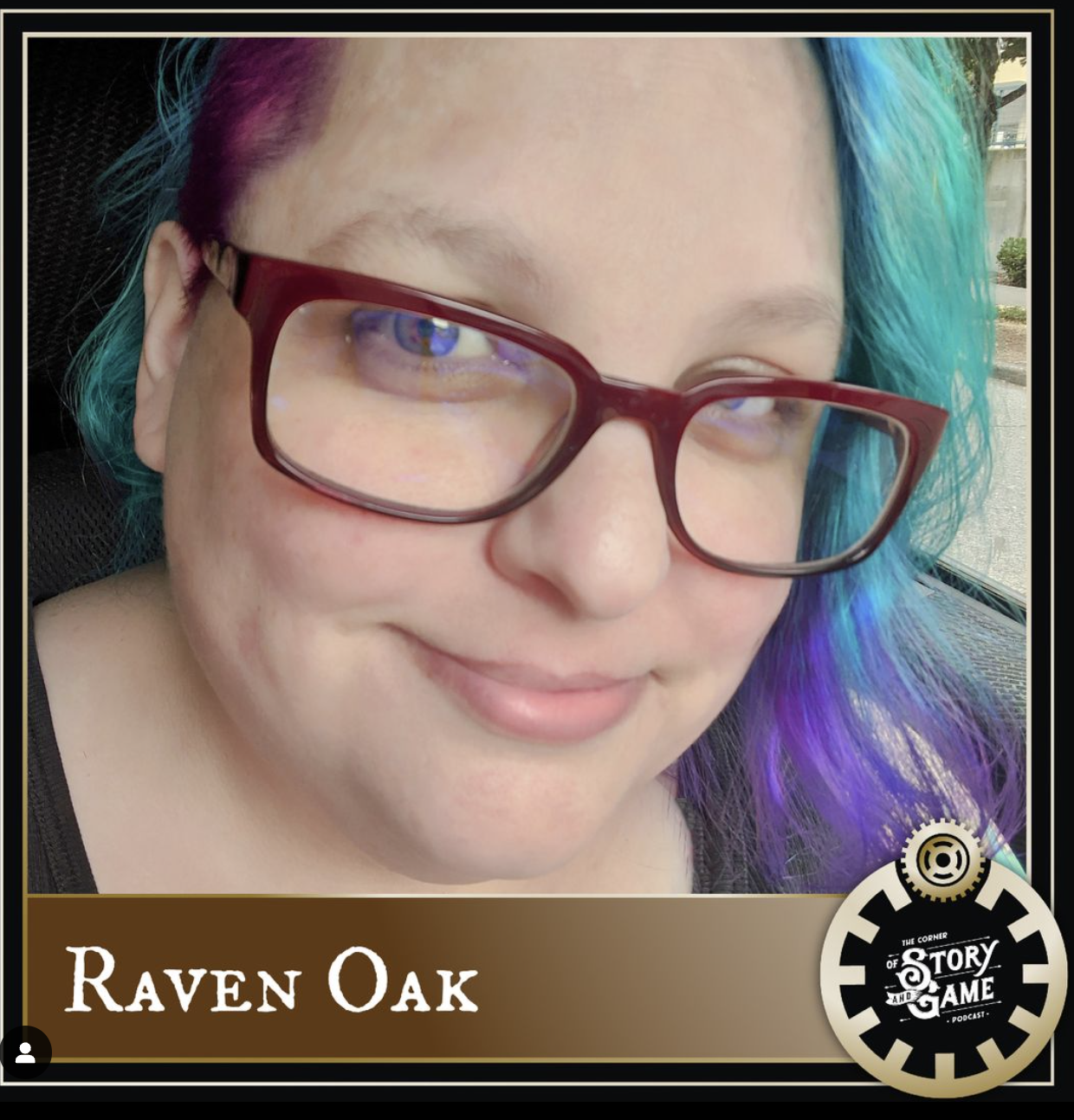 photo of author/artist Raven Oak on the podcast The Corner of Story and Game